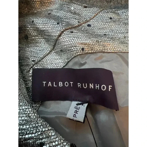 $1925 Talbot Runhof Rosin Gown Metallic Gray Wrap Front Back Zipper Dres… - Picture 8 of 13